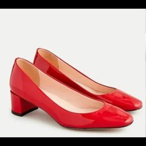 J. Crew Kate Patent Leather Pumps in Chili Pepper